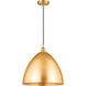 Edison Dome 1 Light 16 inch Satin Gold Mini Pendant Ceiling Light