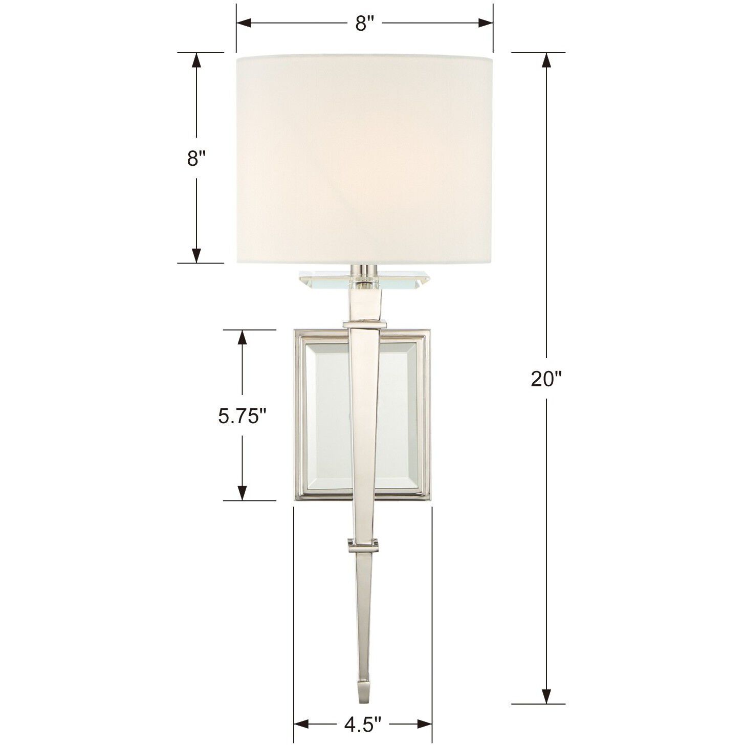 Clifton 1 Light 8 inch Polished Nickel Sconce Wall Light