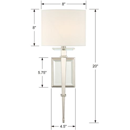 Clifton 1 Light 8 inch Polished Nickel Sconce Wall Light