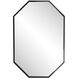 Stretched Octagon Mirror 35 X 24 inch Black-Powder Coated Mirror