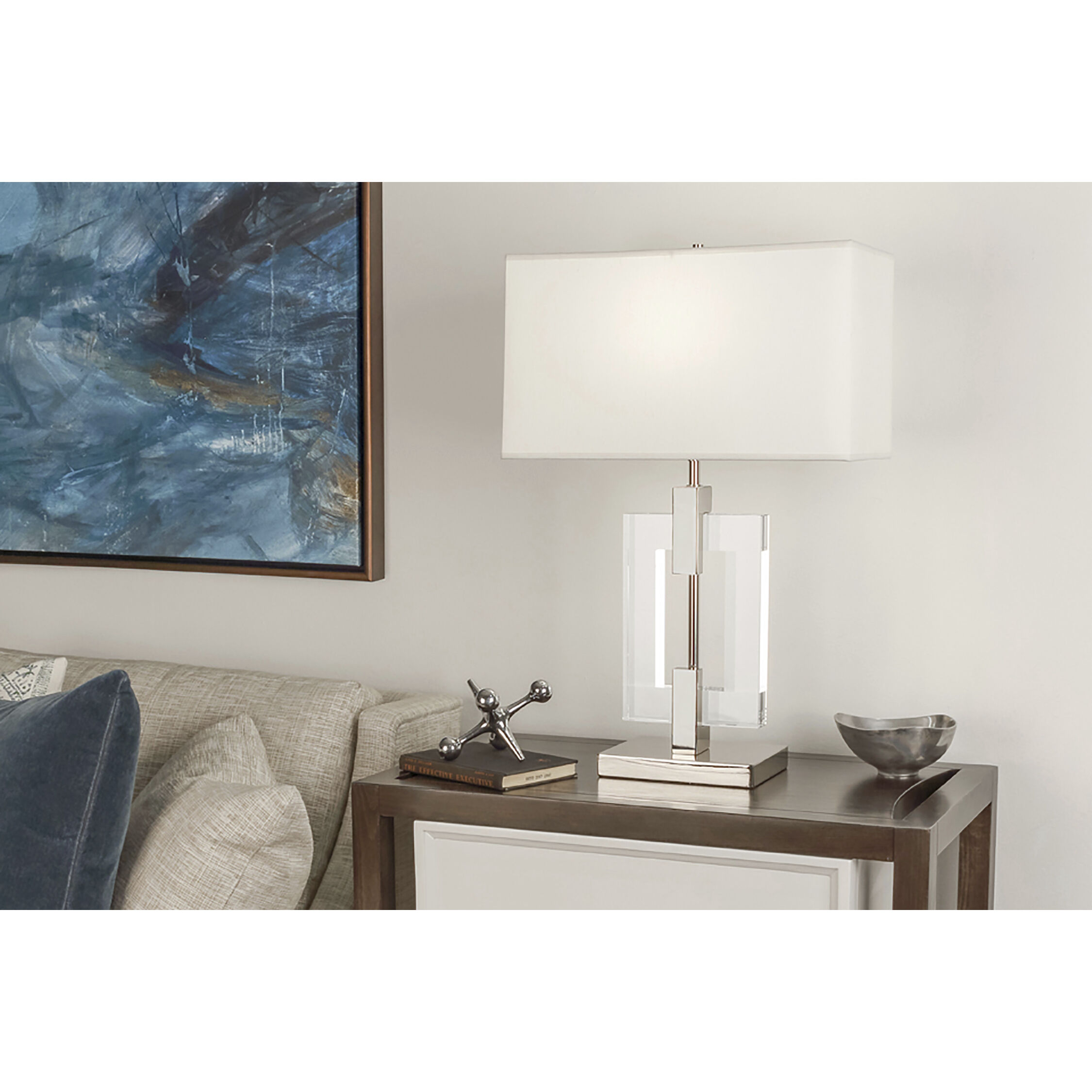 Lincoln 29 inch 150 watt Polished Nickel Table Lamp Portable Light in Pearl Dupioni