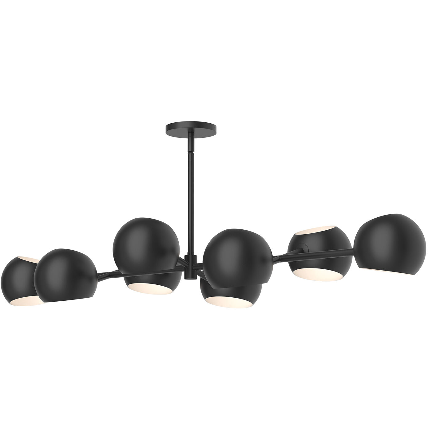 Alora Mood Willow 8 Light 48.25 inch Matte Black Linear Pendant Ceiling Light