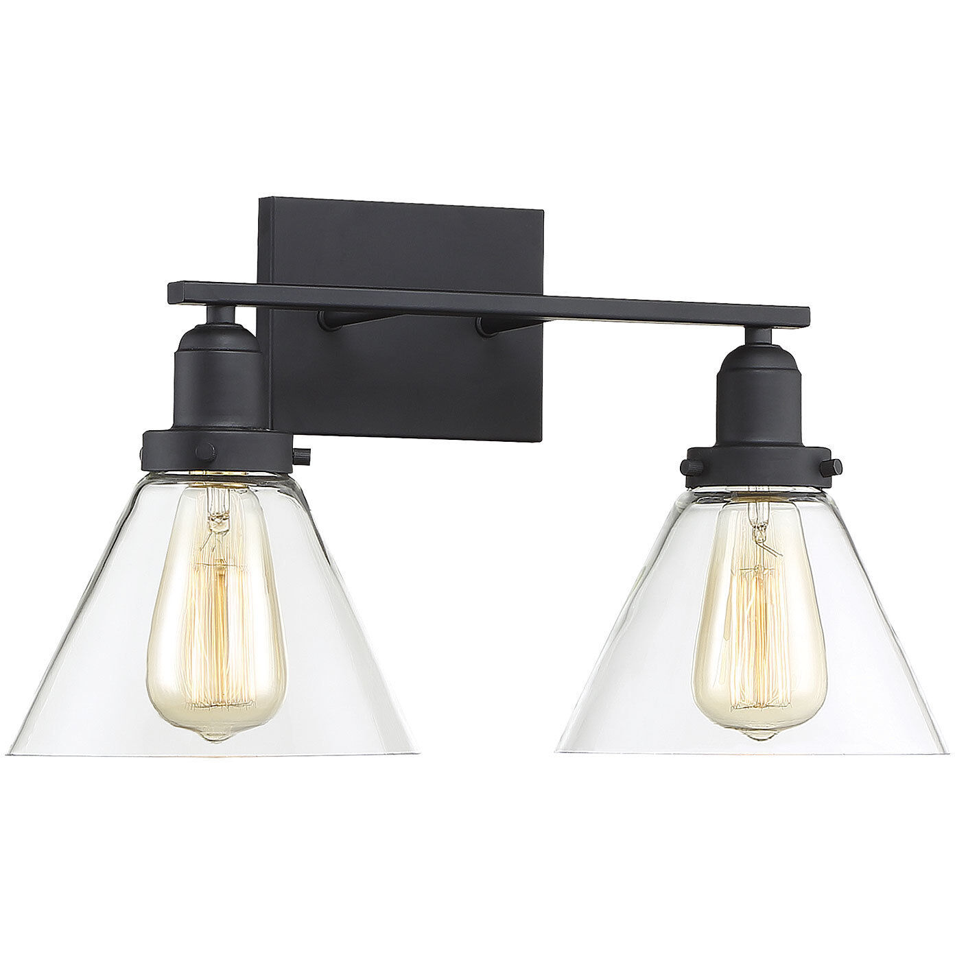 Drake 2 Light 17.75 inch Black Bathroom Vanity Light Wall Light, Essentials