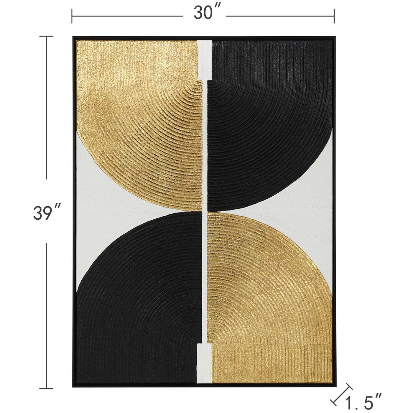 Cameron Black and Gold and White Wall Art