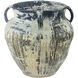 Agrigento Antique White/Blue Drip Outdoor Planter