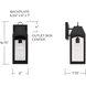 Burton 1 Light 17 inch Black Outdoor Wall Lantern