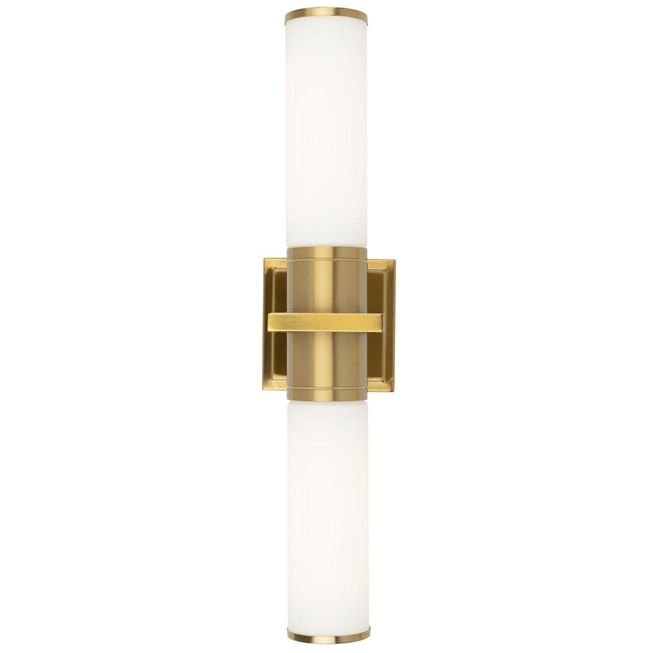 Positano LED 20.8 inch Brushed Brass Bathroom Vanity Wall Light in Satin White