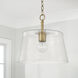 Baker 1 Light 14.25 inch Aged Brass Pendant Ceiling Light, Convertible Dual Mount