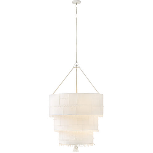 Lisa McDennon Baya 10 Light 30 inch Textured Plaster Chandelier Ceiling Light, Multi Tier