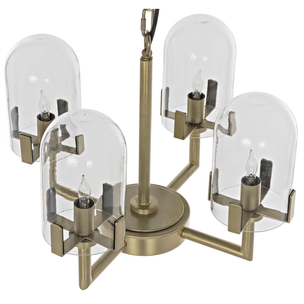 Bistro 4 Light 20 inch Antique Brass Chandelier Ceiling Light