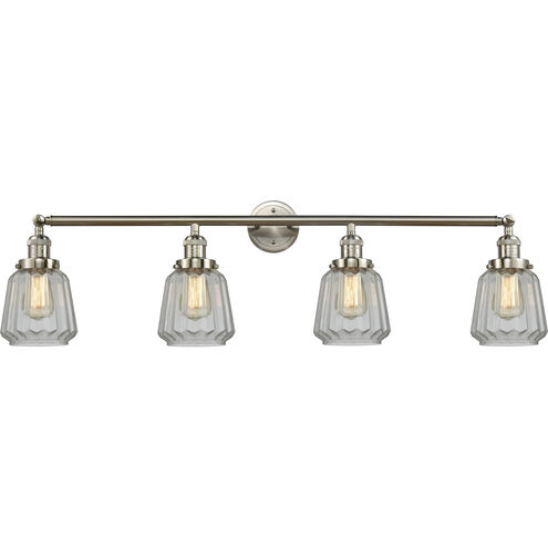 Franklin Restoration Chatham LED 42 inch Brushed Satin Nickel Bath Vanity Light Wall Light in Clear Glass, Franklin Restoration