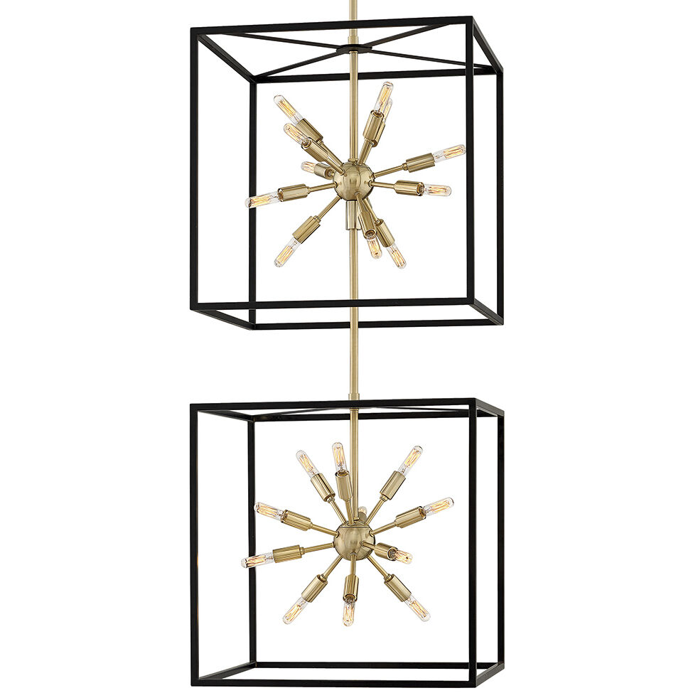 Lisa McDennon Aros 24 Light 20 inch Black with Warm Brass Indoor Chandelier Ceiling Light