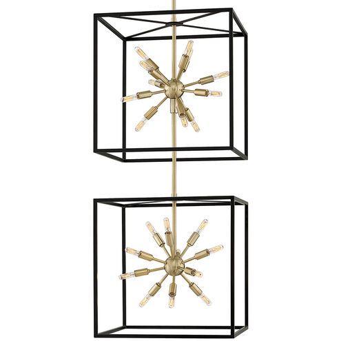 Lisa McDennon Aros 24 Light 20 inch Black with Warm Brass Indoor Chandelier Ceiling Light