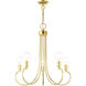 Bari 5 Light 25 inch Polished Brass Chandelier Ceiling Light