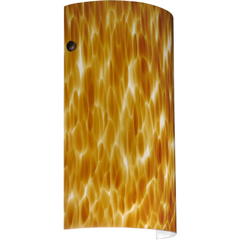 Tamburo 7 1 Light 7 inch Bronze ADA Wall Sconce Wall Light in Incandescent, Amber Cloud Glass