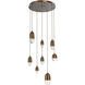 Pebble LED Flat Bronze Chandelier Ceiling Light, Multi-Port