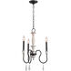 Brownell 3 Light 17 inch Anvil Iron with Antique White Chandelier Ceiling Light