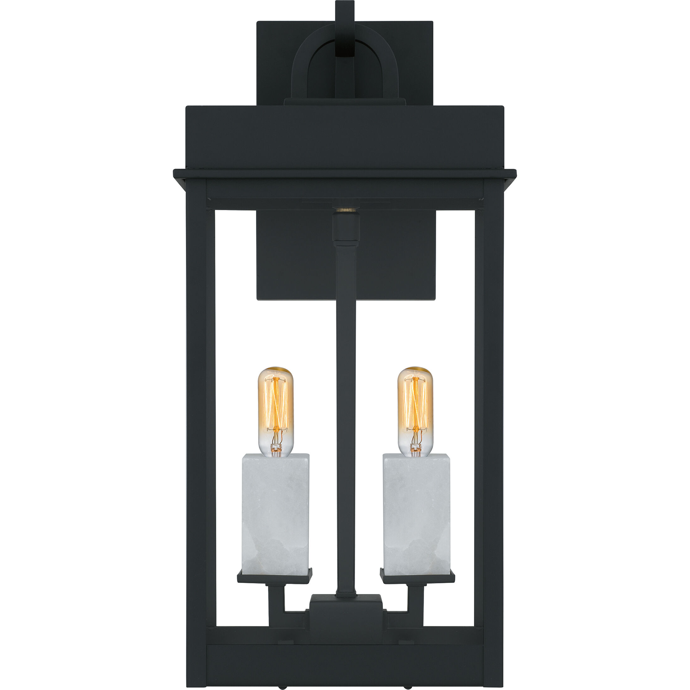 Carmen 2 Light 16.25 inch Matte Black Outdoor Wall Lantern, Medium