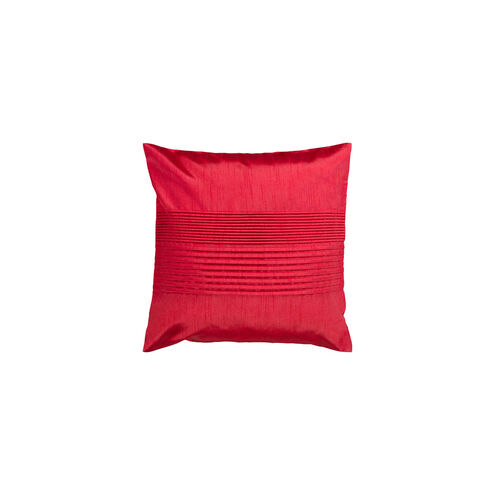 Solid Pleated 18 X 18 inch Red Pillow Kit, Square