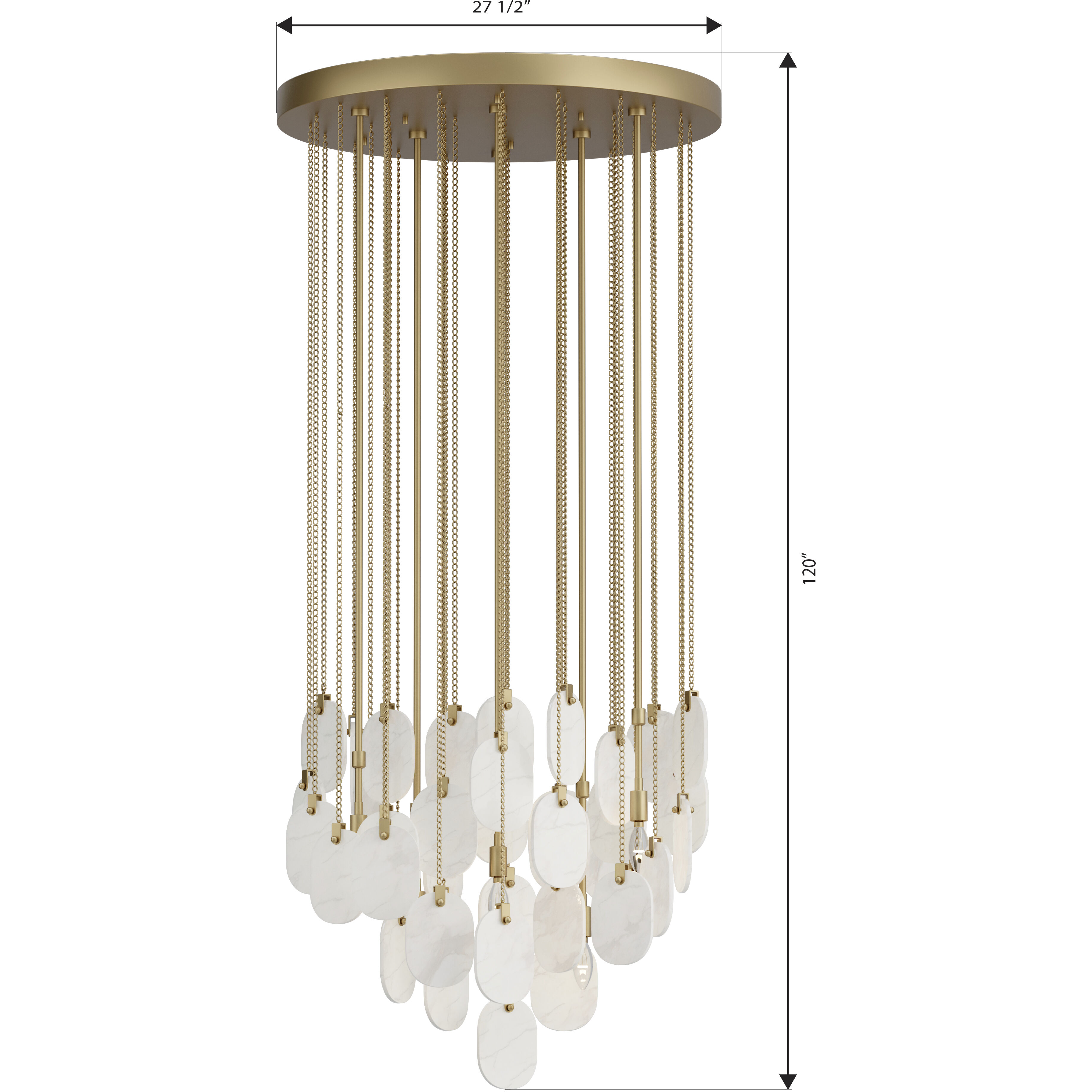 Velisse 6 Light 27.5 inch Legacy Brass Pendant Ceiling Light