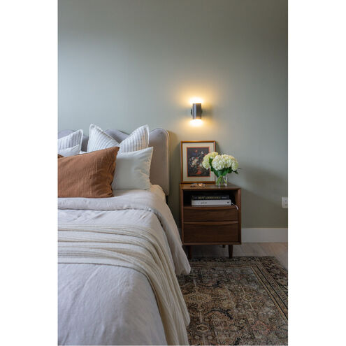 Kira 2 Light Polished Nickel/Soft Black Wall Sconce Wall Light