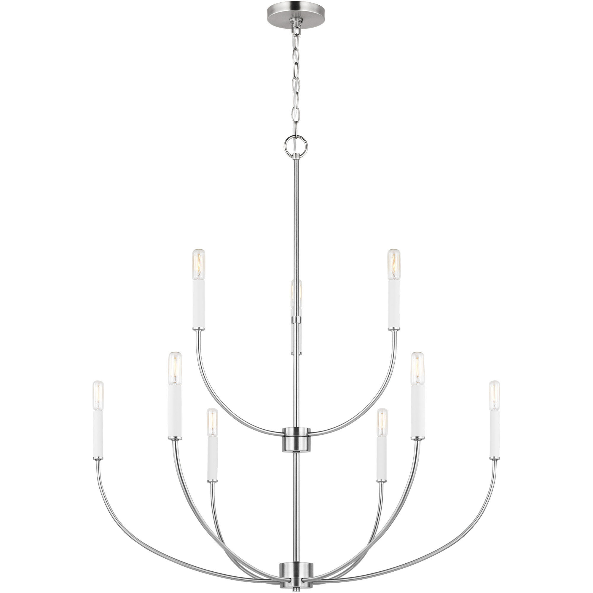 Greenwich 9 Light 32 inch Brushed Nickel Chandelier Ceiling Light