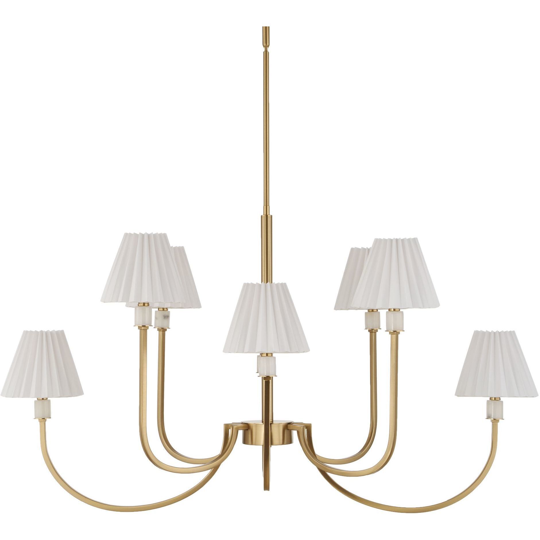 Poppins 8 Light 45 inch Warm Brass Chandelier Ceiling Light