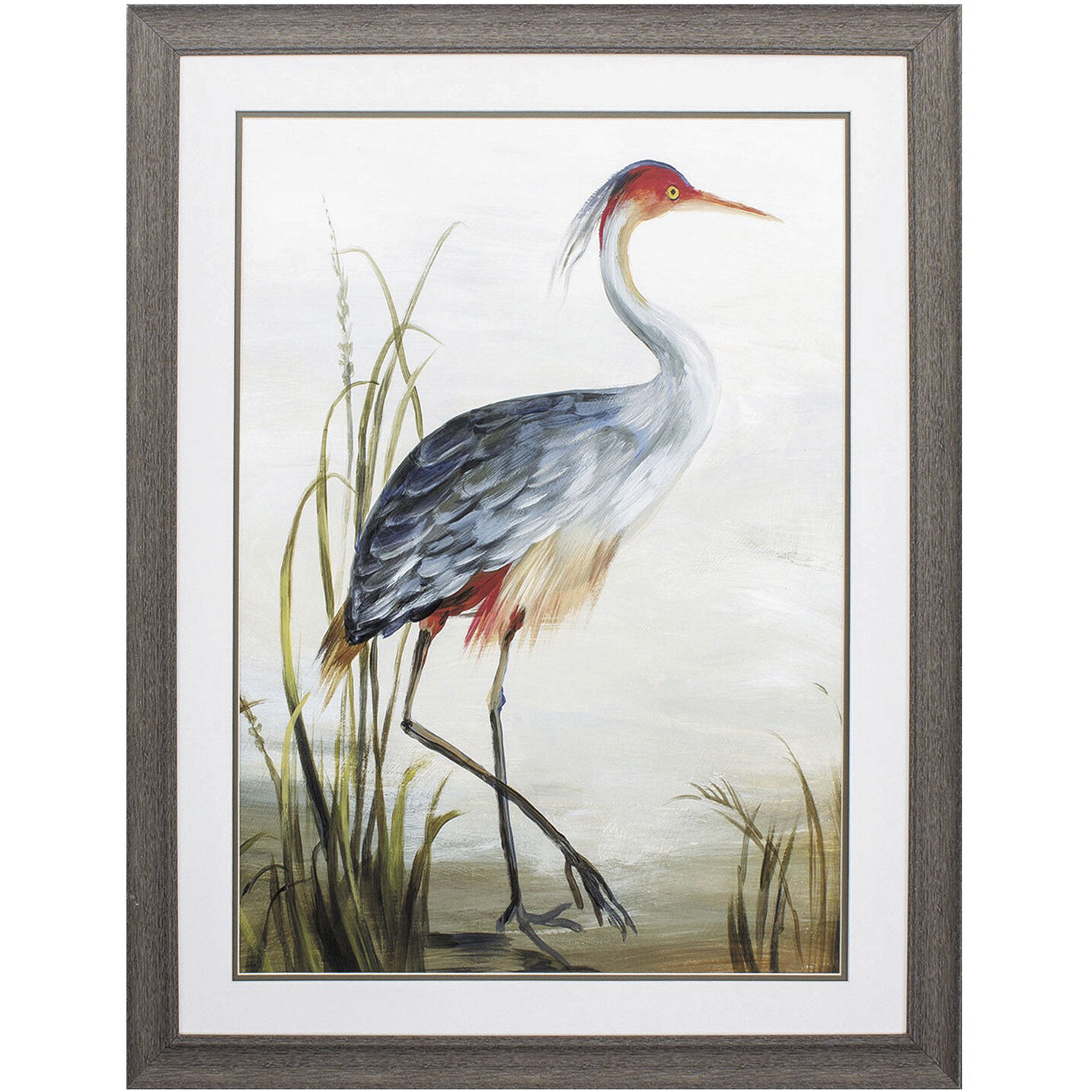 Blue Heron Gray Heron Blue Framed Art, Propac