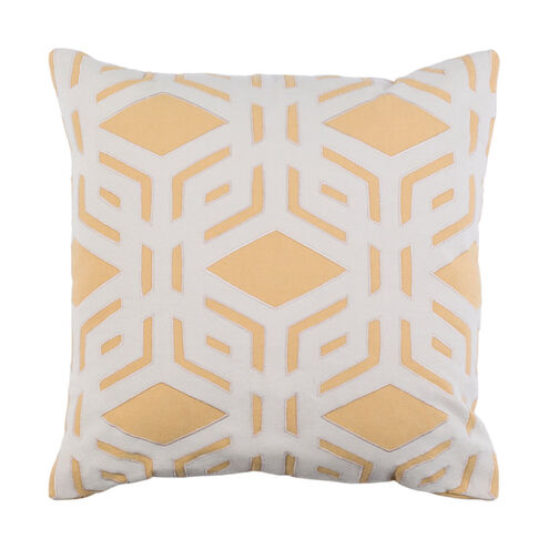 Millbrook 22 X 22 inch Mustard and Ivory Pillow