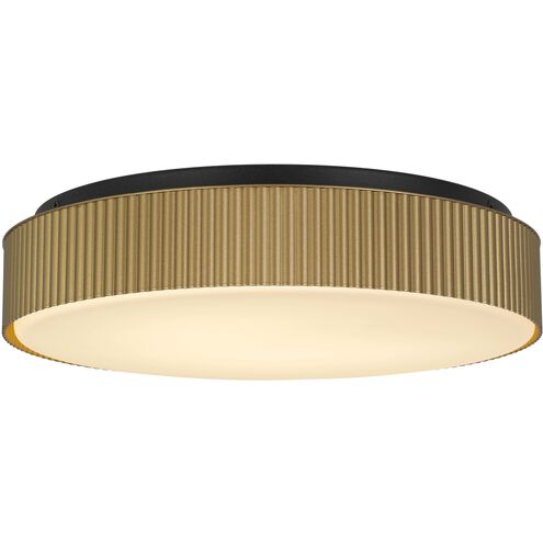 Channel LED 13 inch Painted Brass Flush Mount Ceiling Light