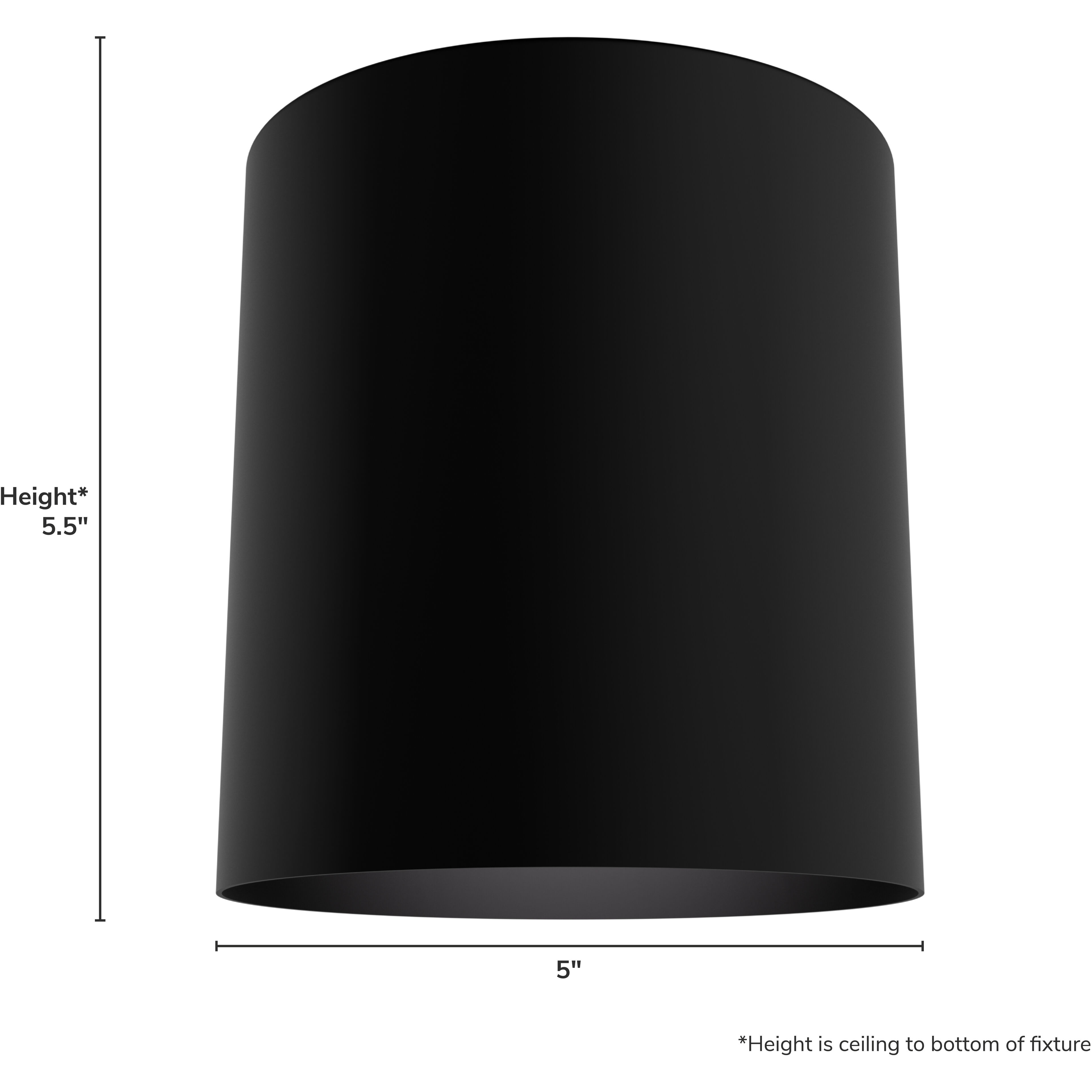 Canoga 1 Light 5 inch Matte Black Flush Mount Ceiling Light, Small