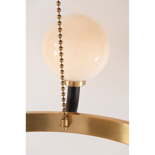 Werner 6 Light 34.5 inch Aged Brass / Black Pendant Ceiling Light