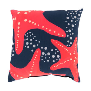 Mobjack Bay 18 X 18 inch Navy and Orange Outdoor Throw Pillow