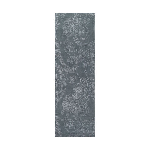 Modern Classics 96 X 30 inch Gray and Neutral Runner, Wool and Viscose
