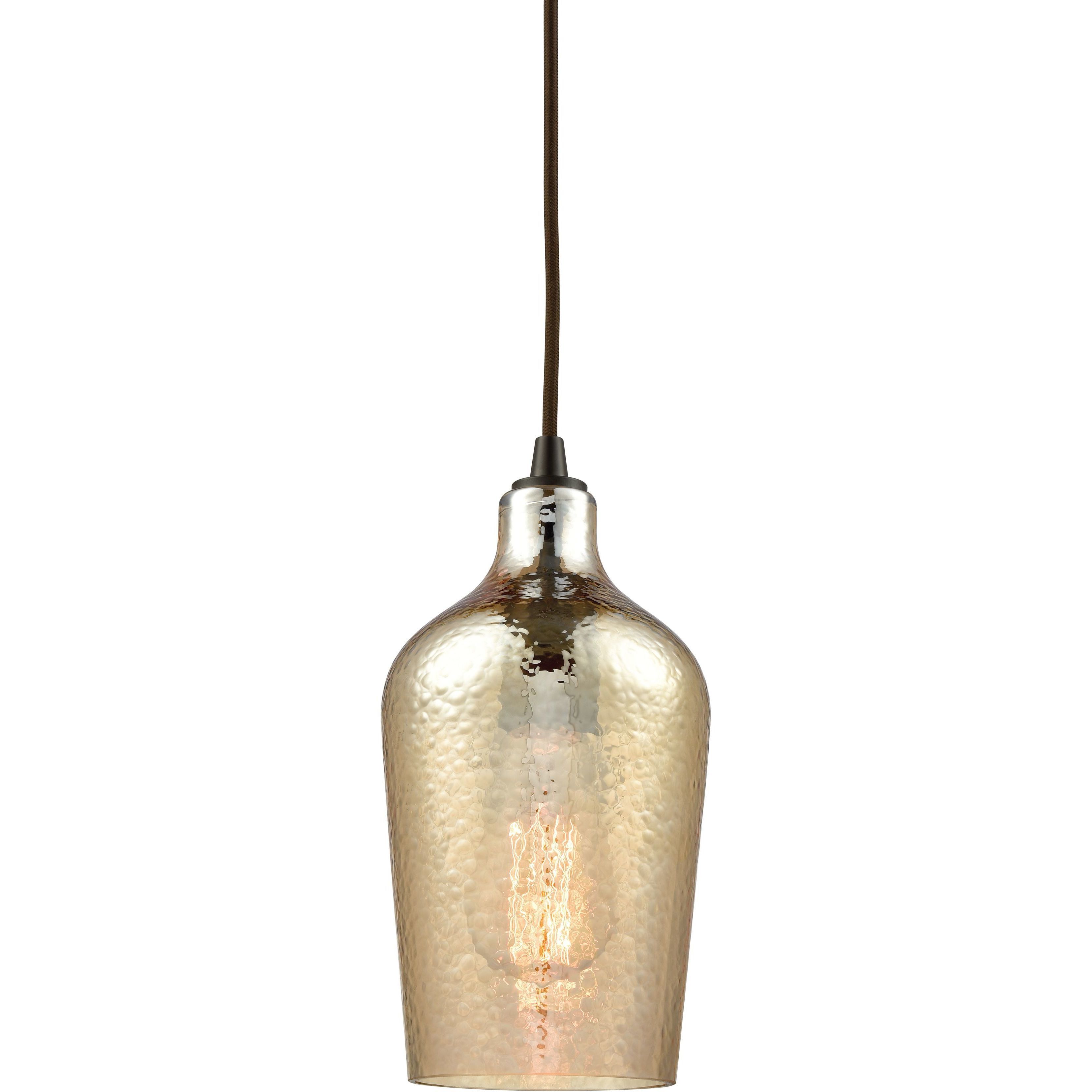 Hammered Glass 1 Light 5.00 inch Mini Pendant