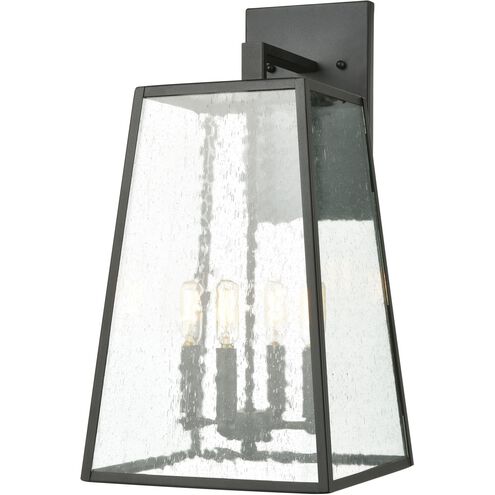 Meditterano 4 Light 22 inch Matte Black Outdoor Wall Sconce