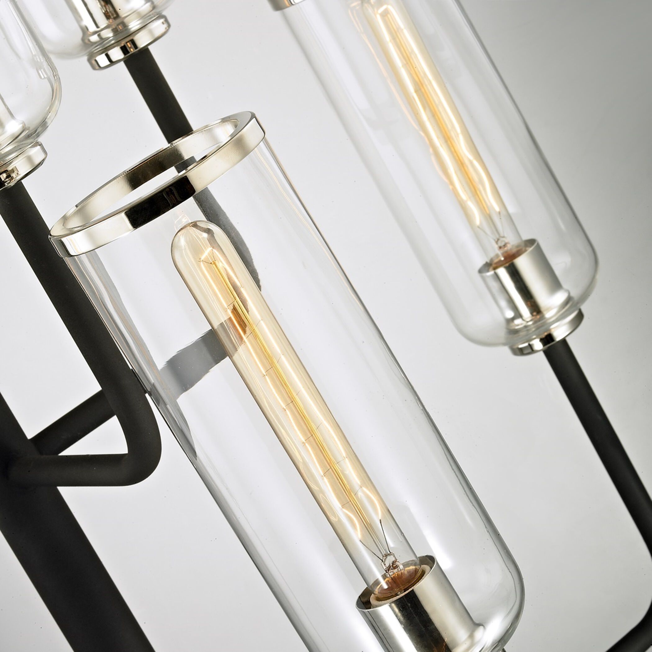 Aeon 8 Light 37 inch Carbide Black and Polished Nickel Chandelier Ceiling Light