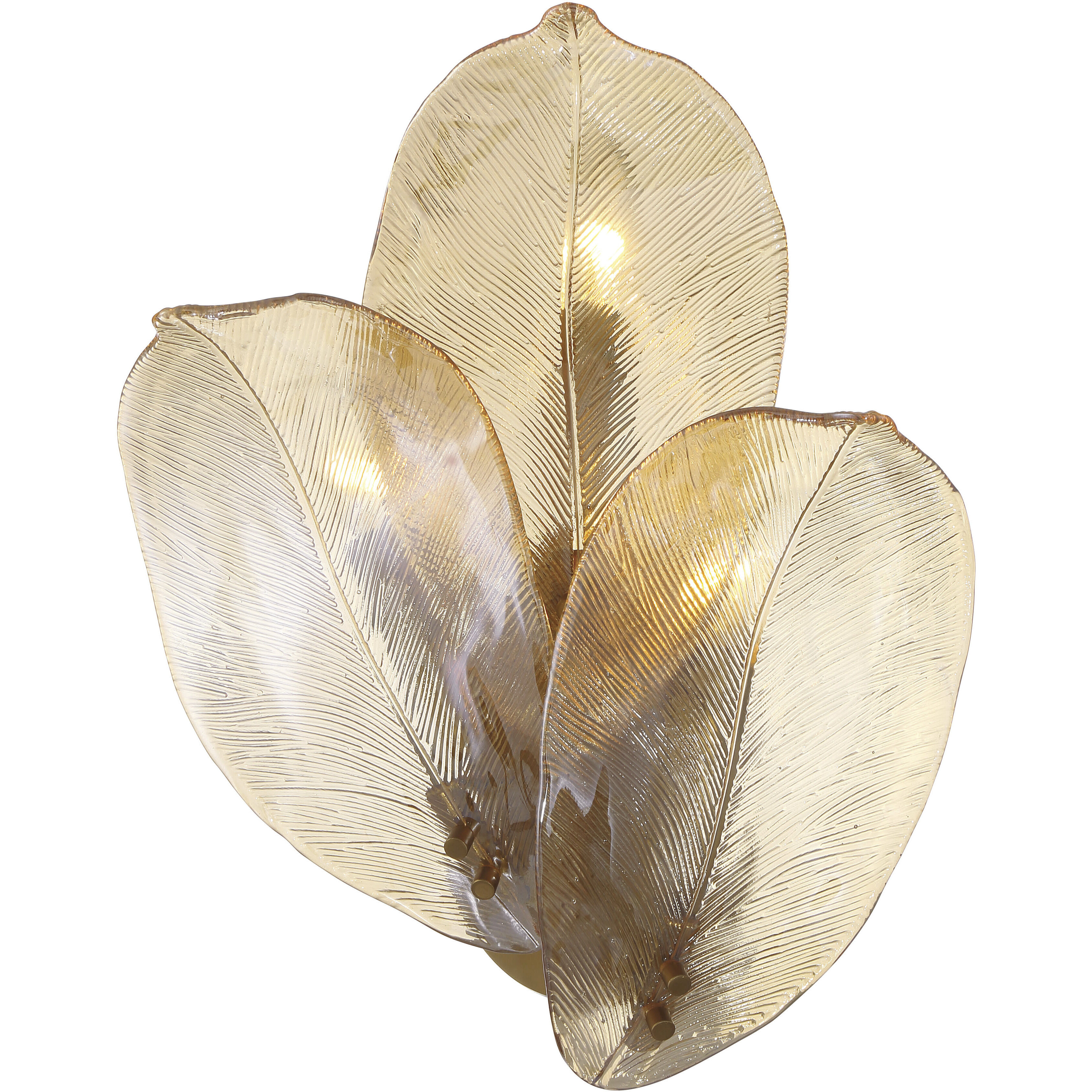 Orchid Wall Sconce Wall Light in Amber Handmade Glass
