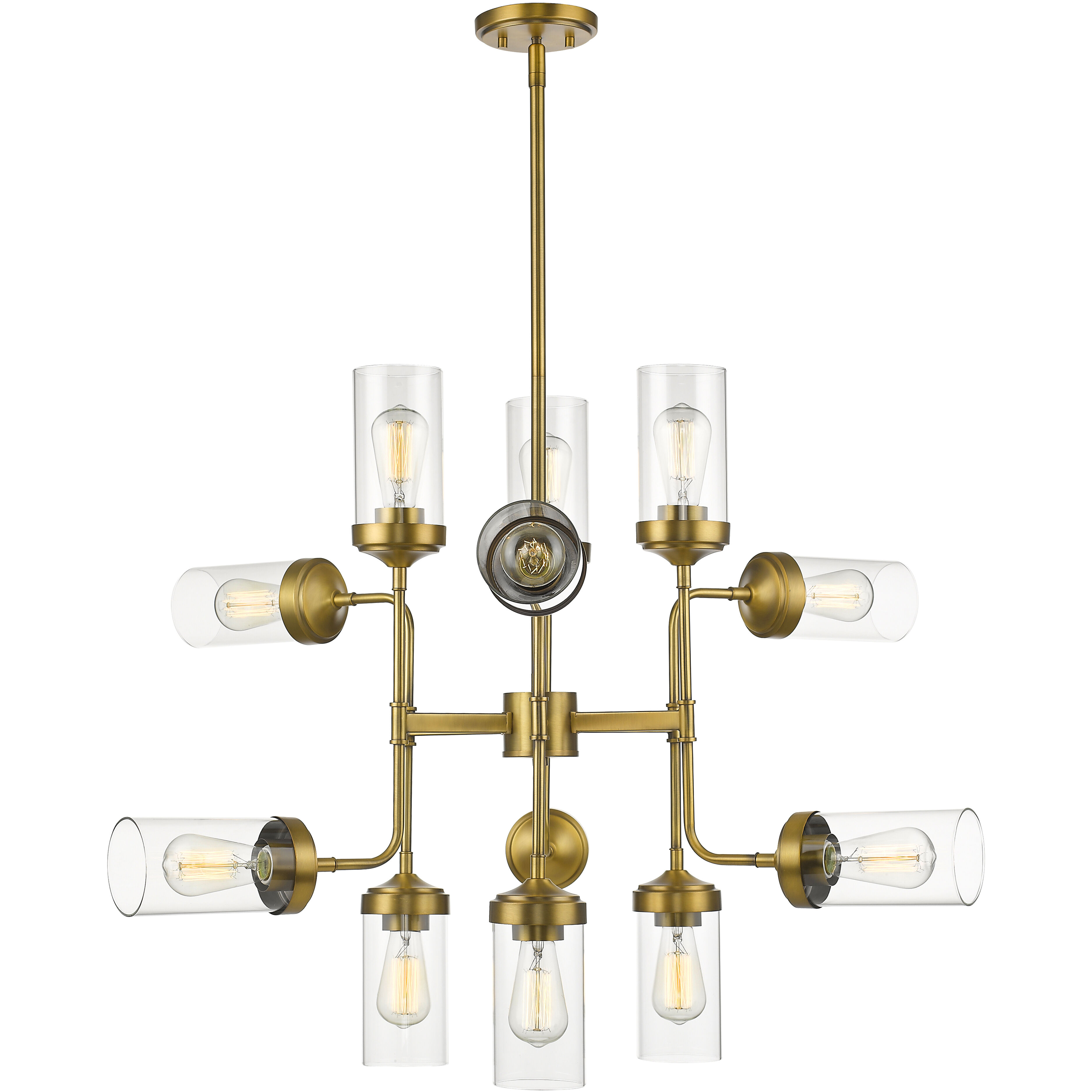 Calliope 12 Light 36 inch Foundry Brass Chandelier Ceiling Light