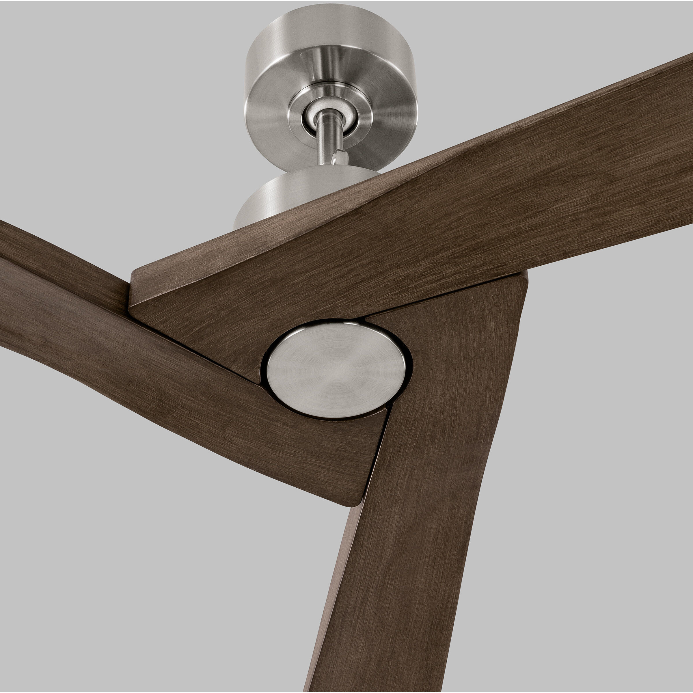 Alma 52 inch Brushed Steel with Light Grey Weathered Oak Blades Indoor/Outdoor Ceiling Fan