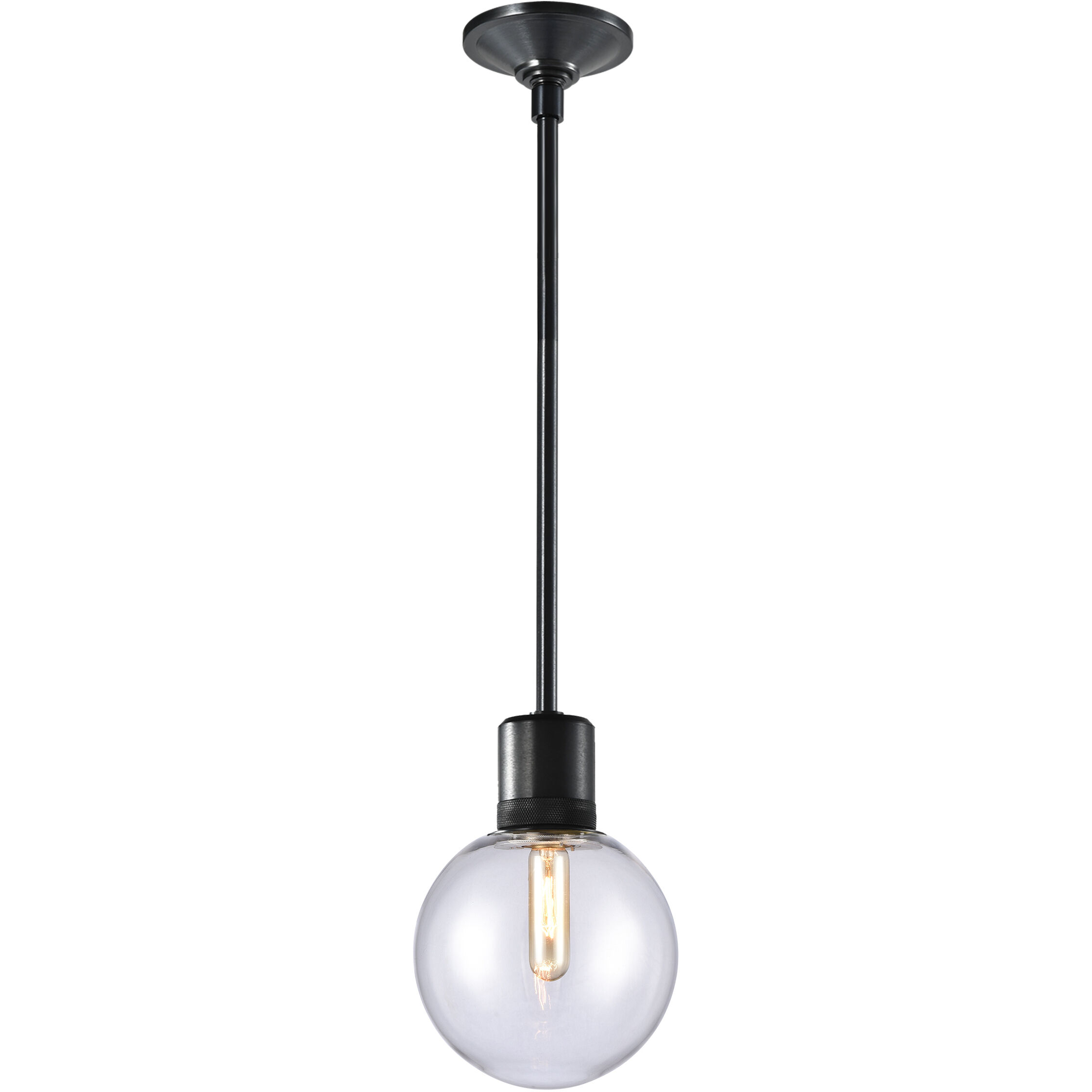 Zigrina 1 Light 7.88 inch Satin Brushed Black Pendant Ceiling Light