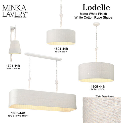 Lodelle 4 Light 24 inch Matte White Pendant Ceiling Light
