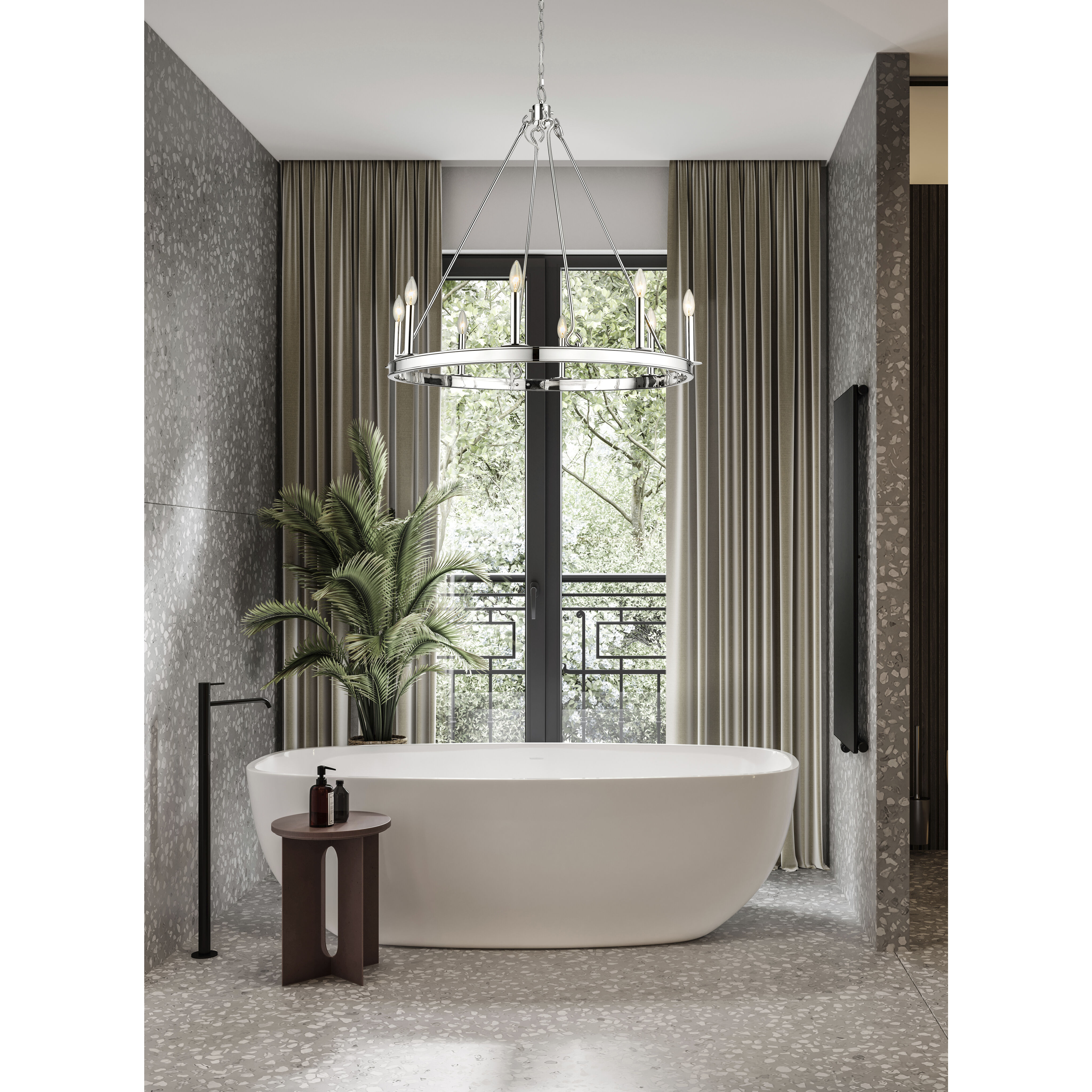 Barclay 8 Light 33 inch Polished Nickel Chandelier Ceiling Light