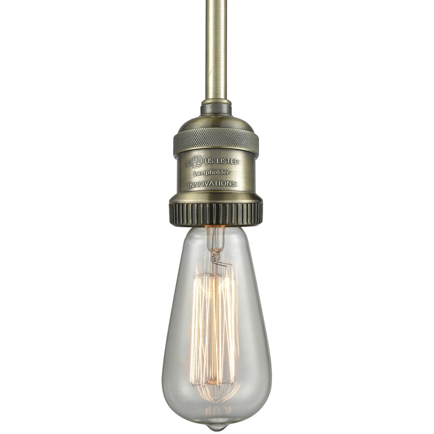 Franklin Restoration Bare Bulb LED 2 inch Antique Brass Mini Pendant Ceiling Light