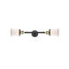 Franklin Restoration Small Canton LED 6 inch Black Antique Brass Bath Vanity Light Wall Light in Matte White Glass, Franklin Restoration