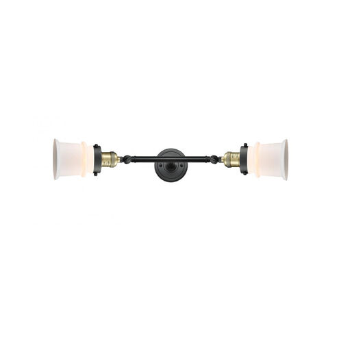Franklin Restoration Small Canton LED 6 inch Black Antique Brass Bath Vanity Light Wall Light in Matte White Glass, Franklin Restoration