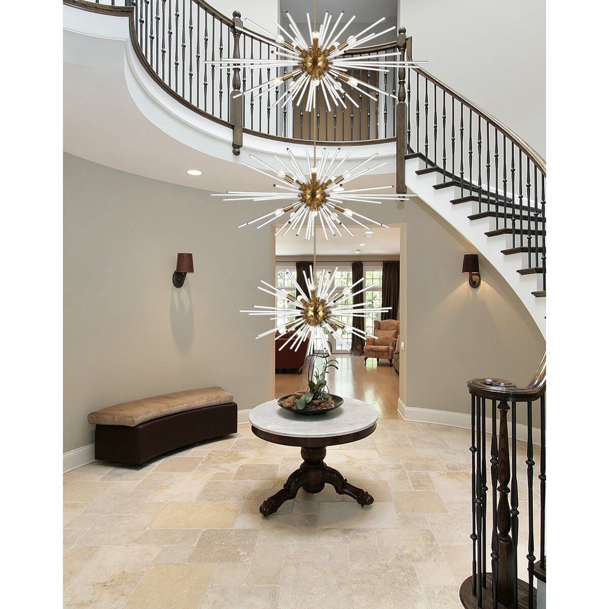 Sienna 30 Light 46 inch Satin Gold Chandelier Ceiling Light