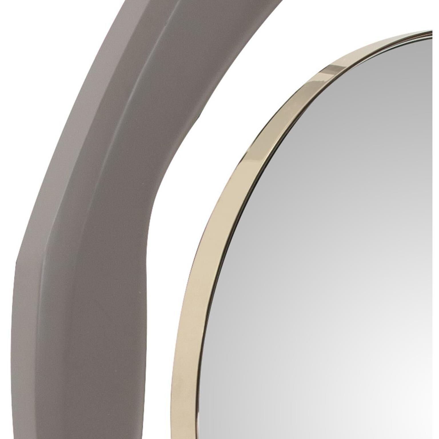 Abstract Balance 32.5 X 29 inch Gray/Gold Mirror