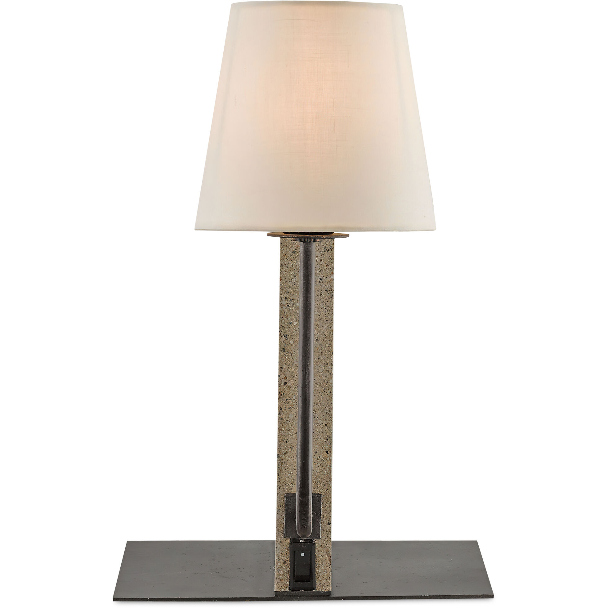 Oldknow 16 inch 25 watt Polished Concrete/Aged Steel Bookcase Lamp Portable Light