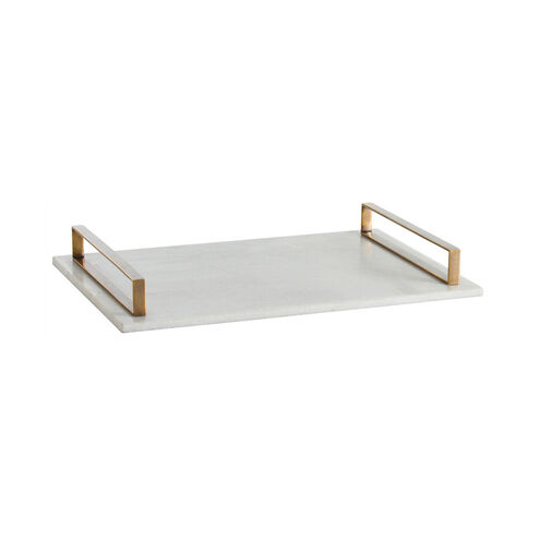 Exton White and Vintage Brass Tray